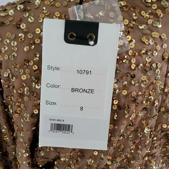 MacDuggal bronze Sequin gown Size 8 and 6 available new with tags - Picture 9 of 14